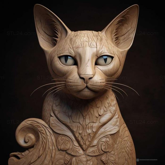 Nature and animals (st Javanese cat 4, NATURE_2312) 3D models for cnc